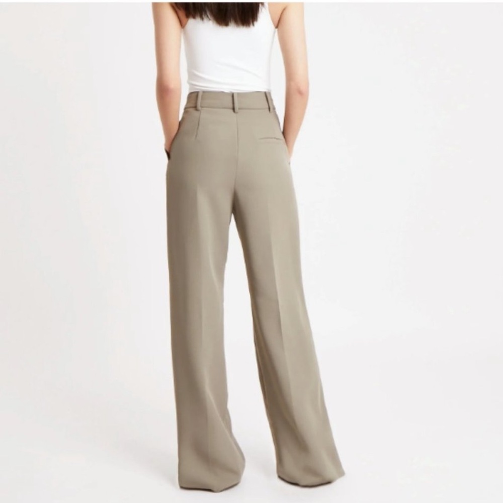 Straight Leg Wool Blend Trousers | Office Wear